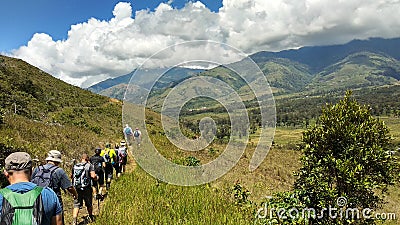 The Tracking on Baliem Valley Editorial Stock Photo