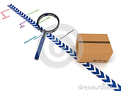 Tracking courier in transit Stock Photo