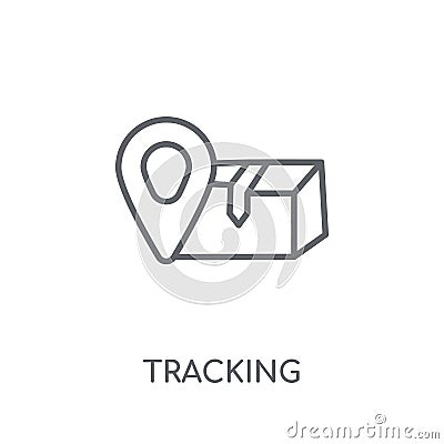 Tracking linear icon. Modern outline Tracking logo concept on wh Vector Illustration