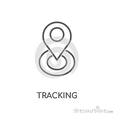 Tracking linear icon. Modern outline Tracking logo concept on wh Vector Illustration