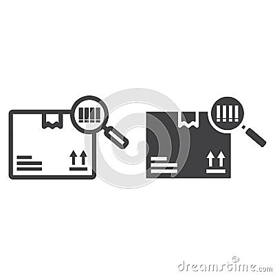 Tracking parcel line and glyph icon, logistic Vector Illustration