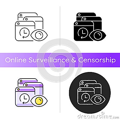 Tracking search history icon Vector Illustration