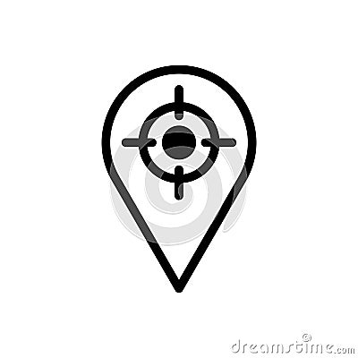 Tracking system set. Gps navigation vector symbol in a balck filled and outlined style. Loacation tracker targert focus sign Vector Illustration