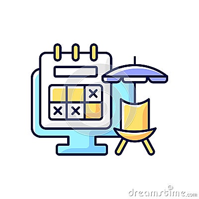Tracking vacation time RGB color icon Vector Illustration