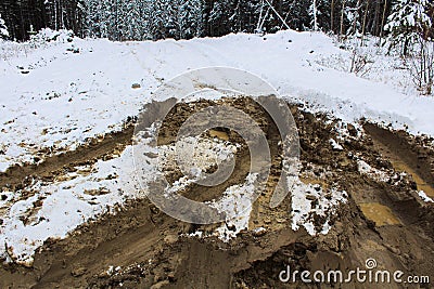 Tracks after a suck vehicle has been pulled out Stock Photo