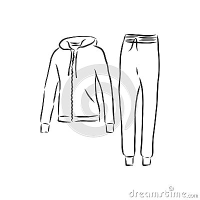 Tracksuit vector sport fashion garment man, tracksuit, vector sketch illustration Stock Photo