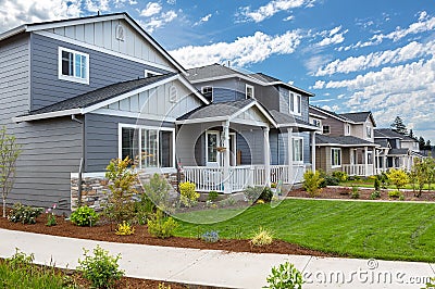 Tract Homes in New Subdivision Stock Photo
