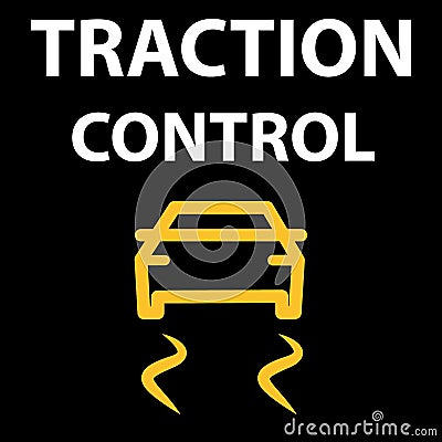 Traction Control System button. Automobile DTC code tester error. Icon vector illustration EPS 10. Vector Illustration
