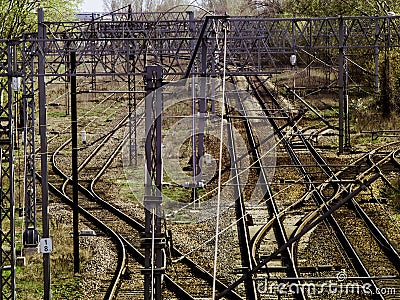 Traction and railway infrastructure Stock Photo