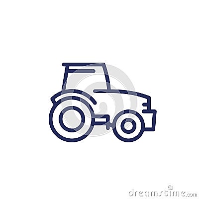 tractor, agrimotor line icon on white Vector Illustration