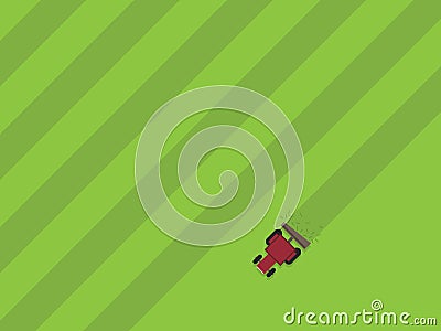 Tractor cutting grass Vector Illustration