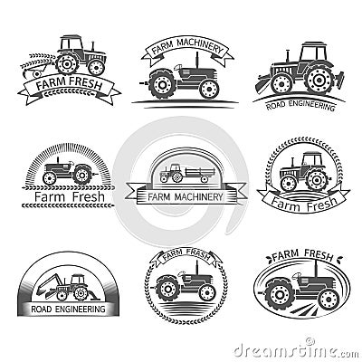 Tractor Driver Label Vector Illustration