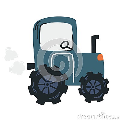 Tractor. Farm and agriculture. Perfect for printing, posters, children's postcards and websites. Vector Illustration