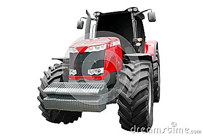 Tractor front view isolated Stock Photo