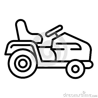 Tractor grass cutter icon, outline style Vector Illustration