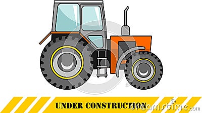 Tractor. Heavy construction machines. Vector Vector Illustration