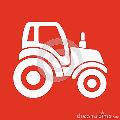 The tractor icon. Agrimotor symbol. Flat Vector Illustration