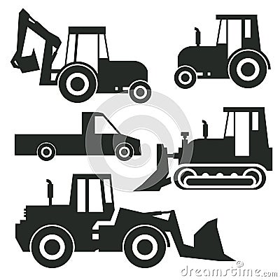 Tractor icon or sign set Vector Illustration