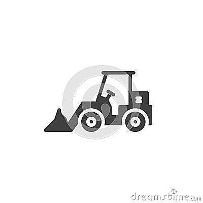 Tractor loader excavator vector icon Vector Illustration