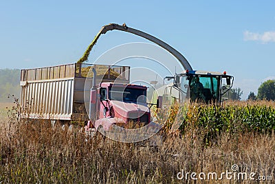 Tractor ploughs field Stock Photo