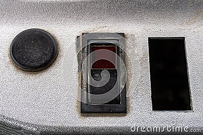 A tractor power button and status indicator light Stock Photo