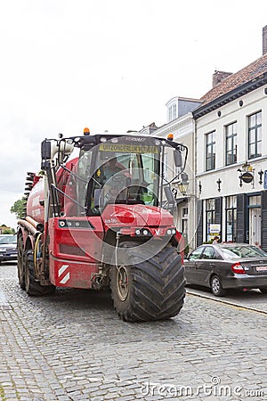 Tractor returning from the work in the field Editorial Stock Photo