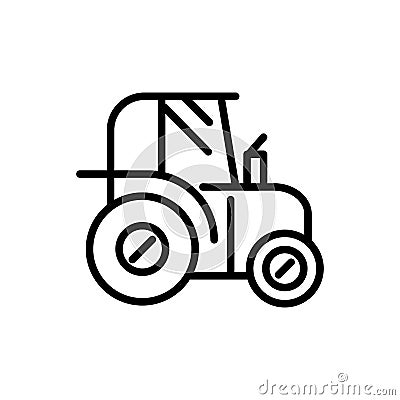 Tractor rural agriculture thick line Vector Illustration