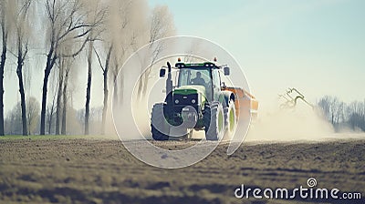 The tractor's quick attach/detach system allows for swift and effortless changing of implements, saving precious Stock Photo