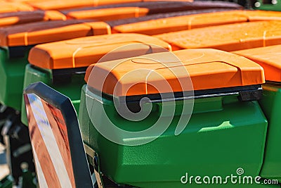 Tractor seeders close up Stock Photo
