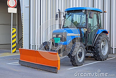 Tractor Snow Pusher Blade Stock Photo