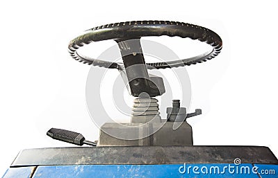 tractor steering wheel for farm working isolated Stock Photo