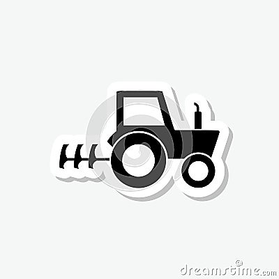Tractor sticker icon isolated on gray background Vector Illustration