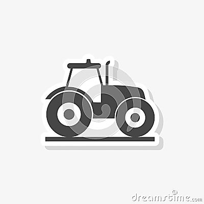 Tractor sticker, Pictogram tractor, simple icon Stock Photo