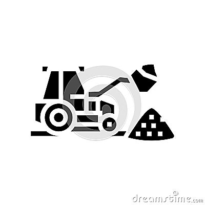 tractor stone gravel loading machine glyph icon vector illustration Vector Illustration