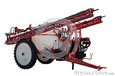 Tractor trailed sprayers from croplands equipment. On a white background. Isolated Stock Photo