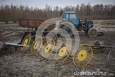 Tractor with trailer Stock Photo