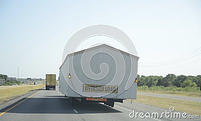 Truck Hauling Oversized Load Stock Photo