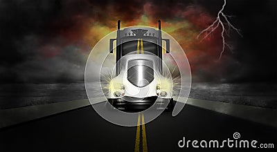 Tractor Trailer Semi Truck Road Stock Photo