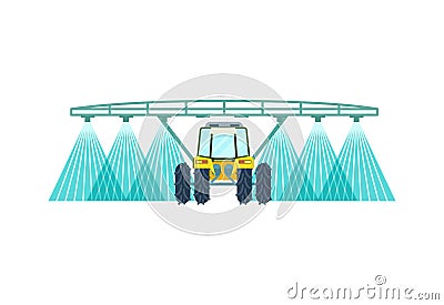 Tractor watering field vector icon Vector Illustration