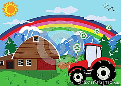 Tractor wheel Vector Illustration