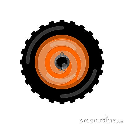 Tractor wheel . Wheel trolley vector illustration Vector Illustration