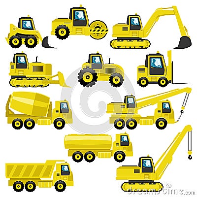 Tractors and trucks. Vector Illustration