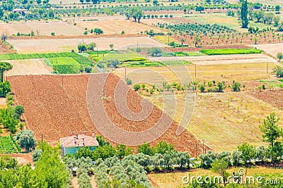 Tracts of land under agriculture in southern country Stock Photo
