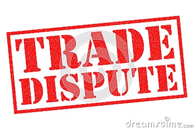 TRADE DISPUTE Rubber Stamp Stock Photo