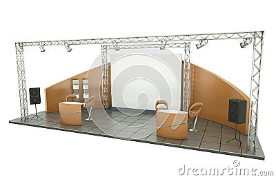 Trade Exhibition Stand Cartoon Illustration