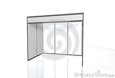 Trade exhibition stand Exhibition round 3D rendering Stock Photo