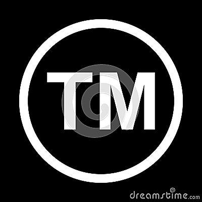 Trade mark icon symbol. TM sign trademark vector black law Vector Illustration