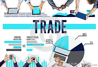 Trade Marketing Commerce Stock Market Sales Concept Stock Photo