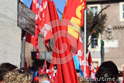 Trade union demostration Editorial Stock Photo