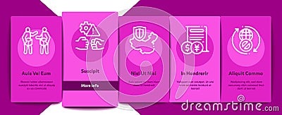 Trade War Business Onboarding Elements Icons Set Vector Vector Illustration